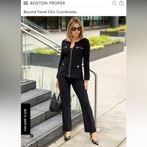 Boston Proper New Elegant Black or  Dark Brown Women's Pantsuit